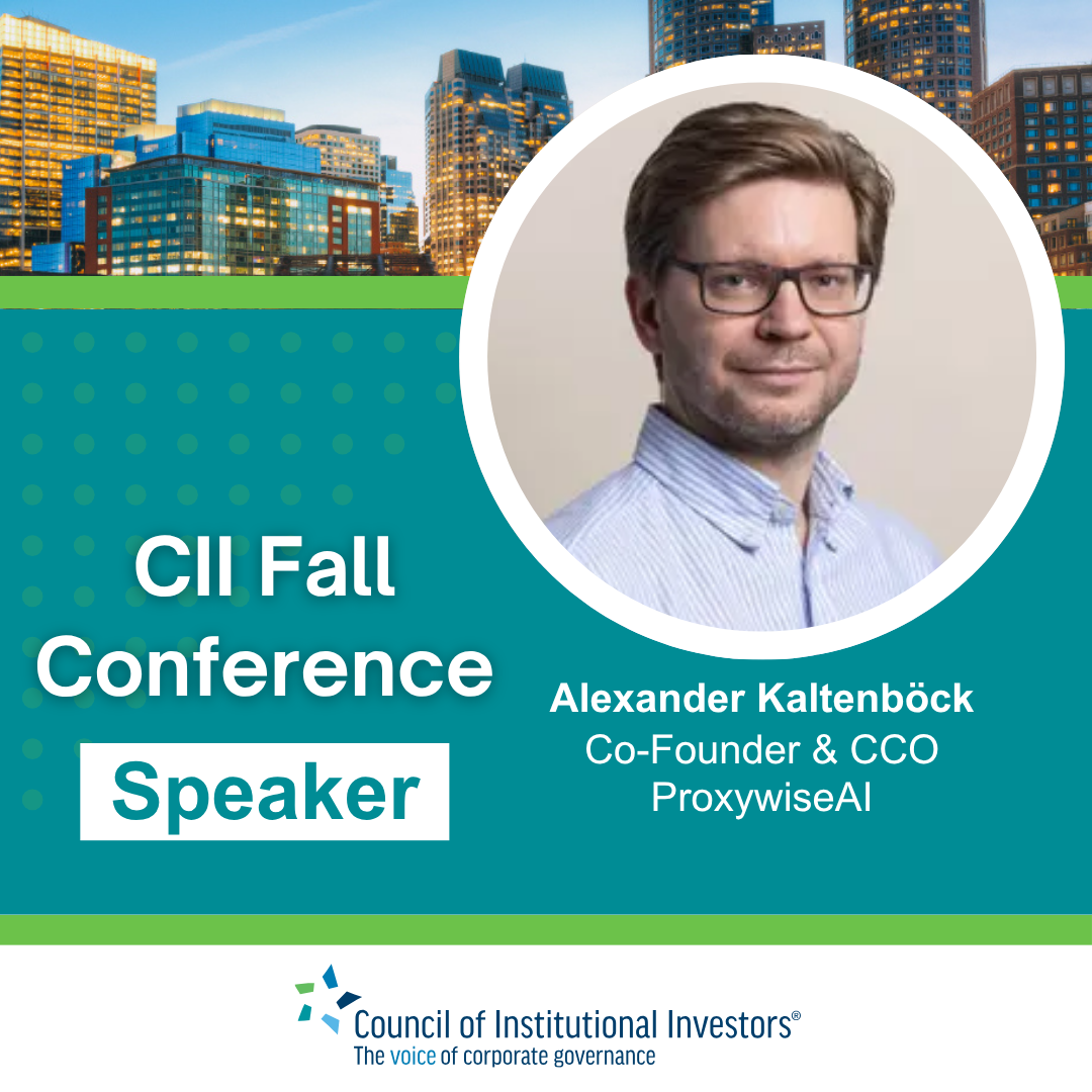 CII Fall Conference speaker card: Alexander Kaltenböck, Co-Founder & CCO, Proxywise AI